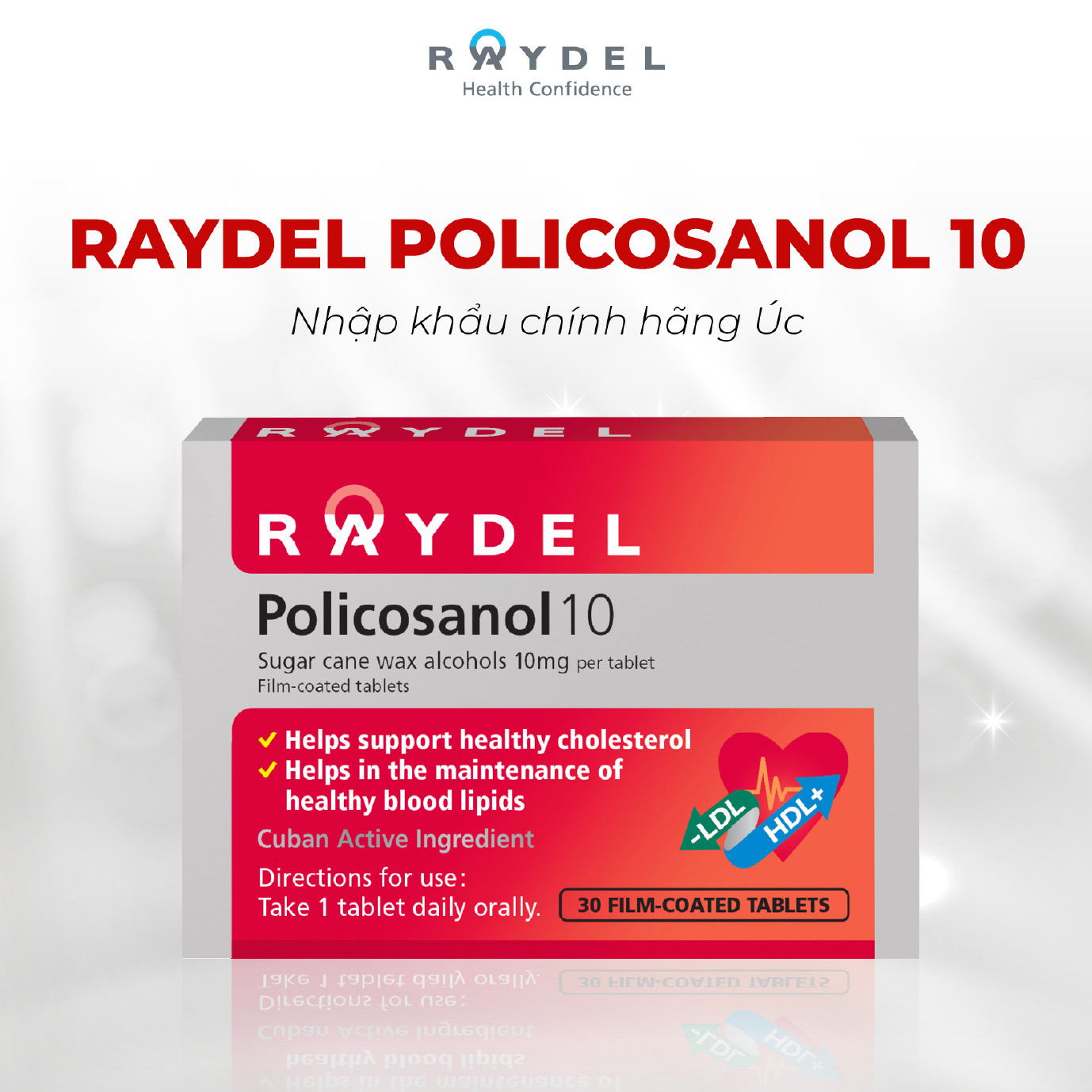 Raydel Policosanol 10 (nhập khẩu Úc)